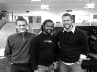 Chris, Kenneth Wallace and Jonathan Pugh at Guilford College