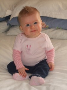 Julia sitting up...